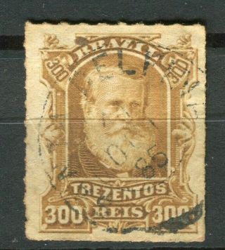 Brazil; 1876 Early Classic Dom Pedro Issue Fine 300r.  Value