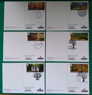 2019 Forests Phq Postards Set Of 6 Fd 6 Different Postmarks Back