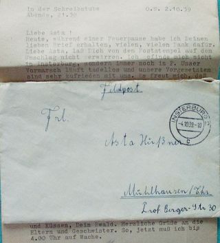 Translated German Fieldpost - 1 Month After The Outbreak Of Ww 2 - War Crimes