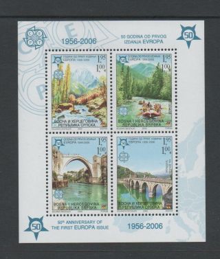Bosnia & Herzegovina (srpska) 2005 50th Anniv Of Europa Stamps M/sheet Vf Mnh