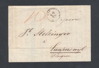 Switzerland 1858 Stampless Folded Letter Ersigen To Lauperswyl Bern Canton
