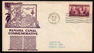 $us Fdc Sc 856 Washington Dc 1939 Panama Canal Commemorative