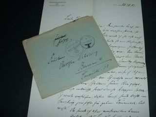 Waffen Ss Feldpost / Letter 1941 Memorabilia Document