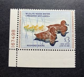 Wtdstamps - Rw27 1960 Plate - Us Federal Duck Stamp - Og Nh