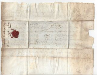 1699 Germany Stuttgart Old Stampless Cover Folded Letter Sheet Wax Seal