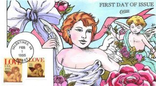2949 32c 1995 Love Self Adhesive,  Collins H/p Hand Painted,  Combo [e541624]
