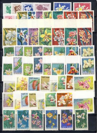 Viet Nam,  Orchid On Stamps Topical Sets Mnh Vf Complete Sets On 1 Page 60.  00