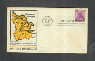 Us Fdc Sc 837 Jul 15 1938 Marietta Ohio Northwest Territory Listing 4