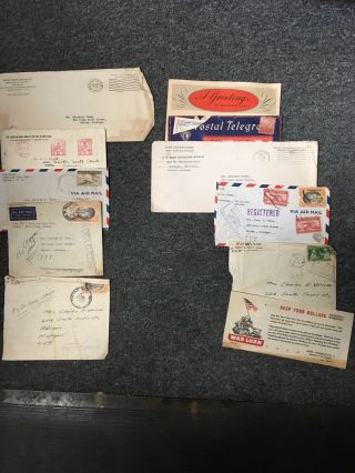 1941 Thru 1946 Old Letters Battle Of The Philippines Stamps Telegrams