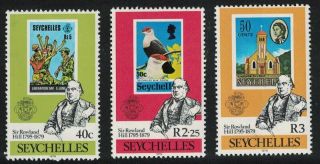 Seychelles Bird Death Centenary Of Sir Rowland Hill 3v Mnh Sg 450 - 452