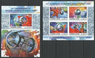 V834 2017 Sierra Leone Space Anniversary Of Sputnik 1 Launch To Orbit Kb,  Bl Mnh