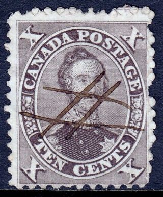 Canada — Scott 17b — 1859 10¢ Brown Prince Albert — — Scv $140.  00