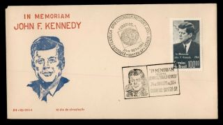 Dr Who 1964 Brazil John F.  Kennedy Memoriam Fdc C124460