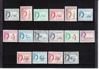 British Somaliland 1953 - 1960 Sg 137 - 152; 122,  - Pounds 3 Compl.  Sets Mlh