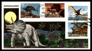 Mayfairstamps Us Fdc 1989 Collins Dinosaur Stegasaurus Hp First Day Cover Wwb556