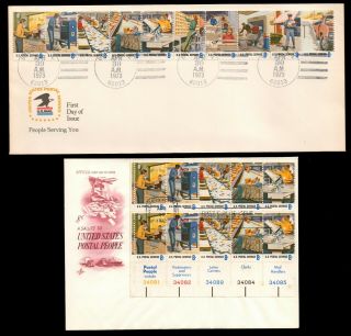 1973 Us 1489 - 1498 Postal Service Employees First Day Covers