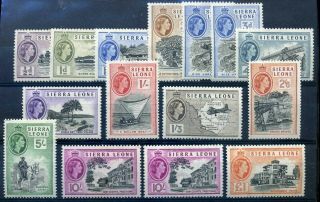 Sierra Leone 1956 Defin Set Mlh (£1 Mnh) Inc Shade For 10s