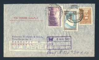Argentina To Germany 1940 Air Mail Cover Buenos Aires To Hamburg