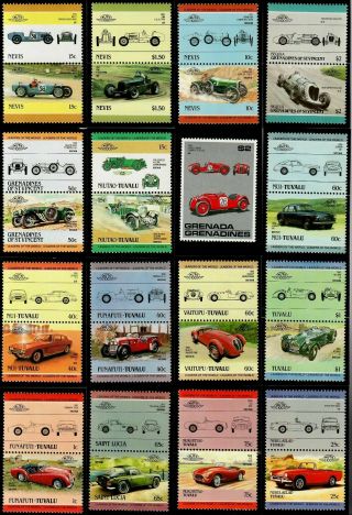 Auto 100/leaders Of The World/british Sports&race Car Stamps In Showguards 36