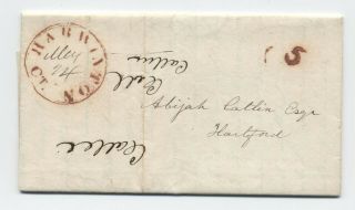 1849 Harwinton Ct Red Cds Stampless Folded Letter [oz.  295]