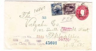 Cuba Republic Postal Envelope - Sc U13 - Uprated Sc 230,  229 - Santa Clara Ma