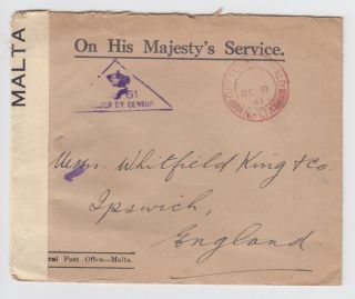 Ww2 Mail Censored Ohms General Post Office 1941 Official Paid Cover