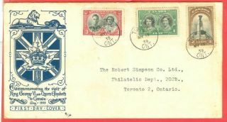 Canada 1939 Royal Visit Uncommon Cachet Fdc Cover