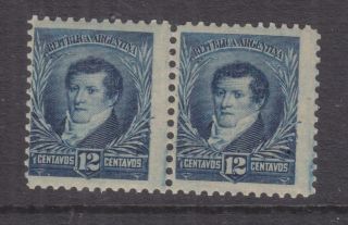 Argentina,  1892 Rivadavia,  Perf.  11 1/2,  12c.  Blue,  Pair,  Lhm.