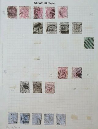 Gb Page Of Queen Victoria Surface Printed Stamps (5)