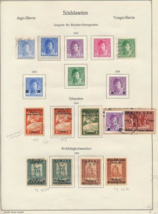 Yugoslavia/bosnia.  1918.  Older Album Page - Incl.  Double/inverted Overprints