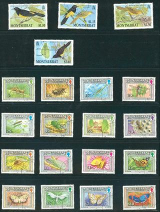 Montserrat Birds & Butterflies/insects Sets (20 Stamps) 15 Fine