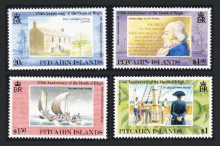 Pitcairn 175th Death Anniversary Of William Bligh 4v Mnh Sg 422 - 425 Sc 375 - 378