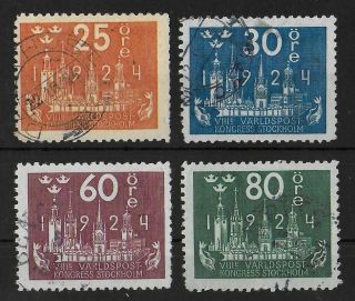 Sweden 1924 Set Of 4 Stamps Yvert 167 - 168 & 173 - 174 Cv €145