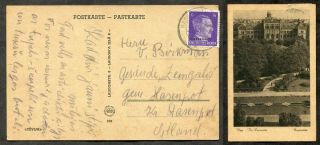 2970 - Latvia 1943 German Occupation Ostland Overprint Issue On Riga Postcard