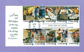Us Fdc 1489/98,  Postal Service Employees,  10 Stamps,  Artmaster Cachet