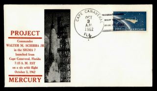 Dr Who 1962 Cape Canaveral Fl Sigma 7 Project Mercury Space Cachet E52483
