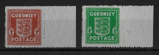 Guernsey German Occupation 1942 Nh Set Of 2 Michel 4 - 5 Vf