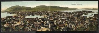 Germany / Norway Combo On 1904 Bergen Fold - Out Picture Postcard Pmk Hamburg