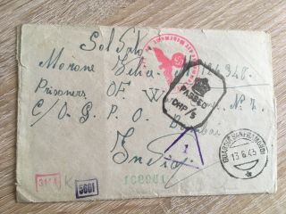 Postal History Gb Ww2 Cover Italian Prisoner Of War In Pow Camp In India 1943