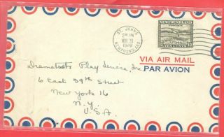Canada / Newfoundland Nfld 7c & 10c Solo Single On 2 Diff Cover To Usa
