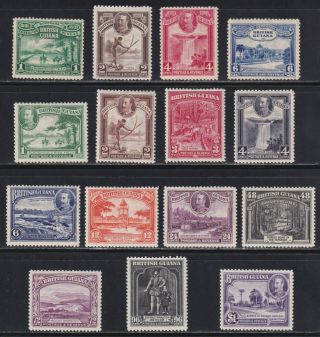 British Guiana Vf Lh 1931 - 1934 George V Pictorials 15 Stamps Scv $128.  85