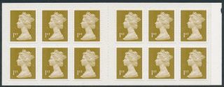 Gb 12 X 1st Gold Booklet Scarce Mtil/m11l Overlay Shifted Up