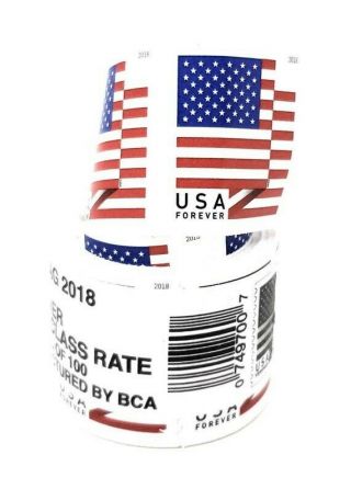 Usps Flag Coil Of 100 Postage Forever Stamps,  Stamp Design May Vary