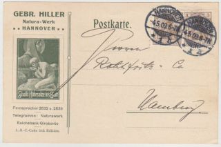 Germany Dr 1909 Illustr.  Pc Hannover (gebr.  Hiller) To Hamburg