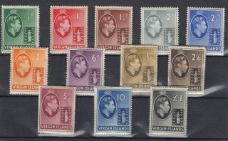 Virgin Islands Kgv 1938 Set To £1 Sg110/121 Mlh/mnh (high Values) J4475