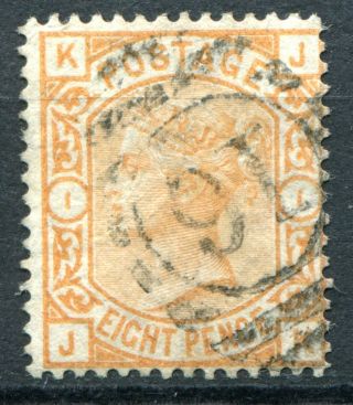 (670) Very Good Lightly Cancelled Sg156 Qv 8d Orange Plate 1