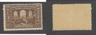 Mnh Canada 3 Cent Confederation Stamp 135 (lot 15731)