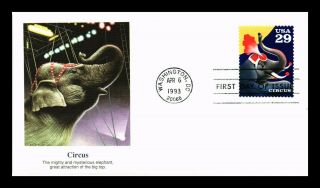 Dr Jim Stamps Us Elephant American Circus First Day Cover Washington Dc