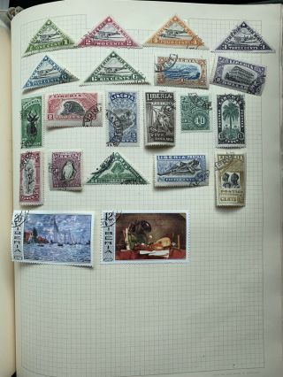Old Album Page Of Stamps From Liberia - To $5 (l G Alb)