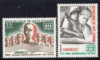 1307 - Ivory Coast 1972 - Unesco - International Book Year - Mnh Set